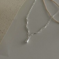 wholesale Fine Silver Maker S999 Rupert's Teardrop Minimalist Pendant Necklace for Women, Small Batch Design, Elegant and Sophisticated Collarbone Piece-Pure Silver Teardrop Necklace Pure Silver