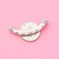 wholesale Fine Silver S999 Curved Tube with Chinese Character "Fu" for DIY Handcraft Beading Bracelet and Accessories-0-1