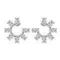 wholesale S925 Sterling Silver Geometric Earrings for Women, Light Luxury and Advanced Style, Versatile Silver Ear Studs with Ear-Friendly Silver Posts-0-5