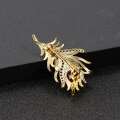 wholesale S925 Sterling Silver Designer Natural Amethyst Feather Brooch with a Sense of High-End Luxury-0-1