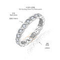 18k Gold Plated 925 Silver Cross Wave Stackable Ring with Moissanite-0-4