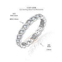 18k Gold Plated 925 Silver Cross Wave Stackable Ring with Moissanite.-Platinum Blonde  US Size 7.5