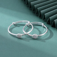 wholesale S999 sterling silver factory wholesale children's jewelry adjustable six-pointed star baby bracelet infant ankle bangle-baby bracelets