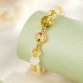 wholesale 925 silver summer versatile natural citrine bracelet moonstone bead string wholesale as a Dragon Boat Festival gift for women-0-2