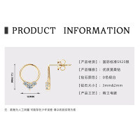 925 Sterling Silver Square Double Prong Single Stone D Color Moissanite Earrings-Heart-shaped hoop earrings [K gold]  925 silver