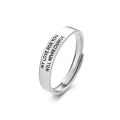 wholesale S925 Sterling Silver Korean Style Minimalist Ins Wind Couple Rings Romantic English Sentence Open Ring-0-6