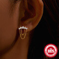 wholesale S925 Sterling Silver Tassel Flexible Marquise Zircon Ear Piercing-0-2