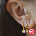 wholesale S925 Sterling Silver Butterfly Diamond Ear Cuff, a trendy and creative INS-style earring for women-0-2