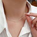 wholesale S925 Sterling Silver Round Snake Chain Necklace for Women, New Arrival Minimalist Luxury High-End Choker-0-0