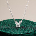 S925 Sterling Silver Moissanite Butterfly Necklace for Women-0-0