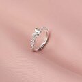 wholesale 925 Sterling Silver Minimalist Smooth Butterfly Ring Women's Versatile Line Crossover Index Finger Ring Ins Style-0-4