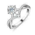 Silver Moissanite Princess Crown Ring for Live Streaming Supply-0-2