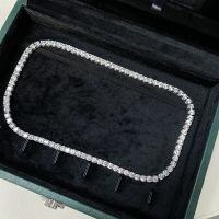 wholesale 925 Silver Moissanite D Color 3-65mm Hip-Hop Single Row Tennis Chain Necklace, Tennis Chain for Men and Women-16-inch necklace (41cm) - XL185 (high carbon diamond)  925 silver - 3MM size