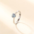 wholesale Platinum, Genuine D Color Moissanite Ring for Women, Minimalist Design, Niche Style, High-End Feel, Elegant, Valentine's Day Gift for Girlfriend-0-3