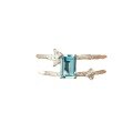 wholesale S925 Sterling Silver Aquamarine Ring for Women, Light Luxury Blue Square Finger Ring with Minimalist Design-0-4
