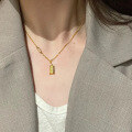 wholesale S925 Sterling Silver Xiaohongshu Same Style Get Rich Small Gold Bar Necklace for Women, Lucky Small Gold Ingot Pendant, Personalized Silver Jewelry Wholesale-0-2