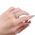 wholesale S925 Silver Jewelry 4*6mm Egg-shaped Oval Pigeon Egg Row Ring Stackable Fashionable Style for Socialites-0-4