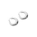wholesale S925 Sterling Silver Minimalist Geometric Circle Textured Stud Earrings for Women, Korean Version Ins Original Indie Design, Versatile and Simple-0-5