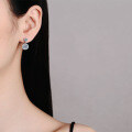 S925 Sterling Silver Moissanite Earrings, D Color 1ct Round Full Diamond Stud Earrings for Women-0-2