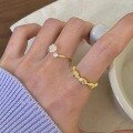 wholesale S925 Sterling Silver Cold Style Japanese Korean Minimalist Three-Dimensional Shell Ring Adjustable Women's Index Finger Ring Niche Plain Silver Ring-0-3