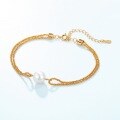 wholesale S925 sterling silver minimalist style trendy and personalized Japanese and Korean new design pearl beaded bracelet wholesale-0-1