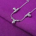 wholesale S925 Sterling Silver Fashion Korean Style Minimalist Cute Three Bells Anklet, Versatile Elegant Bracelet Wholesale Jewelry-0-1