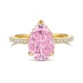 wholesale S925 Sterling Silver Cross-Border Women's Ring with 8A Ice Flower Zircon, Sparkling Pink Geometric High-Carbon Diamond, Fresh and Sweet-0-13