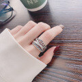 wholesale S925 Sterling Silver Wide Multi-Layer Wrapped Irregular Open Ring for Hip-Hop Rave-0-3
