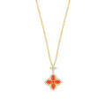 S925 Sterling Silver 22K Gold Plated Braided Four-Leaf Clover Pendant-0-3