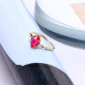 wholesale [925 Sterling Silver] Japanese Light Luxury European Vintage Palace Style Rhombus Marquise Red Ruby Ring Diamond Summer-0-2