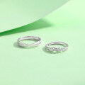 wholesale 925 Sterling Silver Love Intertwined Couple Rings, Men and Women's Matching Pair, Light Luxury Minimalist Openable 520 Valentine's Day Gift-0-5