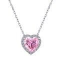 wholesale S925 Silver Four-Piece Set with Pink Heart Zircon Earrings, Necklace, Ring, and Bracelet for a Sweet and Stylish Look-0-5