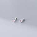 wholesale S925 Sterling Silver Nalan Stud Earrings for Women, Japanese and Korean Style Minimalist Small Fresh Geometric Circle Single Diamond Ear Jewelry M01106-0-3