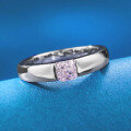 wholesale S925 Silver New ZHUOZHIFANG Jewelry 5*5mm Square Pink Diamond Personalized Ring for Women, Simple Daily Ins Style-0-2