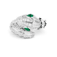 wholesale 925 Silver Gold-Plated Ring with High Carbon Diamond, Baojia Emerald Green Fashion Jewelry, Versatile Women's Silver Ring-Snake pupil Musa green 120 catties or less US size 7 (Hong Kong size 14-15 EU size 55) Ring length is about 55MM