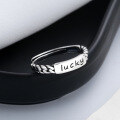 wholesale S925 Sterling Silver Korean-style Lucky Ring Minimalist Textured Ins Trendy Hong Kong Fashion Women's Index Finger Ring-0-1