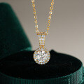 14K Gold Plated 925 Sterling Silver Moissanite Pendant Necklace-0-4