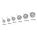 wholesale S925 Sterling Silver 406 Korean Version Ins Small and Minimalist Design Versatile Geometric Circle Zircon Textured Stud Earrings for Women-0-5