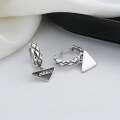 wholesale S925 sterling silver diamond grid ear studs with triangle letter black resin drop versatile ins-style elegant earrings-0-1