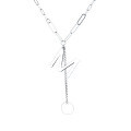 wholesale S925 Sterling Silver Trendy English Letter Fringe Necklace Ins Lady Elegance Versatile Light Luxury Collarbone Chain-0-7