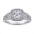 wholesale Wholesale S925 Sterling Silver Princess Cut Cubic Zirconia Square Engagement Ring for Women, Trendy and Unique Jewelry in Europe and America-0-1