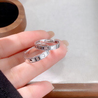 wholesale S925 Sterling Silver Minimalist Couple Rings, Men and Women's Matching Bands, Small Luxury with Premium Feel-ins simple couple ring/approx. 4.27g&gt;PR003650