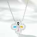 925 Silver Four-Leaf Clover Necklace Women's Red Gangyu Full Diamond High-End Craftsmanship Clavicle Chain-0-0