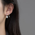 wholesale S925 Sterling Silver Asymmetrical Bead Character Charm Ins-style Designed Ear Clips M03332-0-1