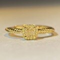 wholesale (15-day order processing) Sterling Silver Small Square Sugar Yellow Diamond Ring, Niche Design, Fresh and Simple Minimalist Ring Wholesale-0-3