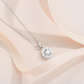 925 Sterling Silver Moissanite 1ct Tapered Baguette Full Diamond Pendant Necklace-0-1