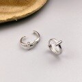 wholesale S925 Sterling Silver Fashion Diamond-Inlaid T Ear Clips for Women, Minimalist Niche Design, Cold Tone Earrings, Daily Wear Versatile, Gift for Her-0-0