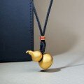 wholesale Ancient method sand gold metal material, celebrity same gourd pendant black rope unisex, live streaming gift, wholesale-0-2