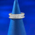 wholesale S925 Silver Full Diamond Square Stackable Ring, Stylish and Versatile for Live Streaming and Cross-Border Xiaohongshu-0-3
