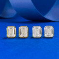 wholesale S925 Sterling Silver 6*8mm Rectangle Pagoda Earrings, Fashion Classic Piece for Cross-Border E-Commerce-0-2